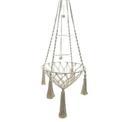 Hand-Woven Cotton Rope Winter Pet Hammock for Cats - Indoor Hanging Basket and Den