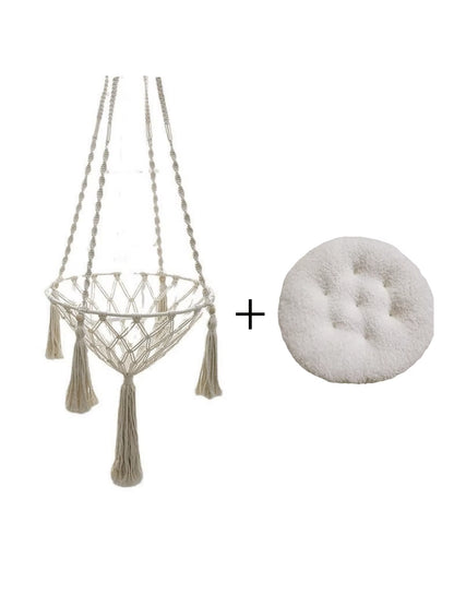 Hand-Woven Cotton Rope Winter Pet Hammock for Cats - Indoor Hanging Basket and Den